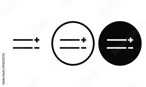 icon Direct Current DC black outline for web site design 
and mobile dark mode apps 
Vector illustration on a white background