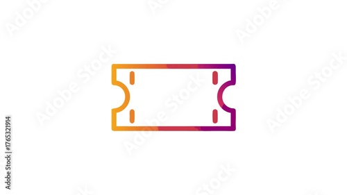 Gradient ticket design on White Background for event promotion
