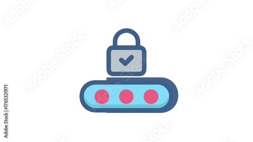 Secured Password Protection with Lock Illustration on White Background