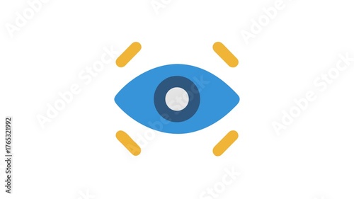Minimalist eye illustration on White Background for design projects