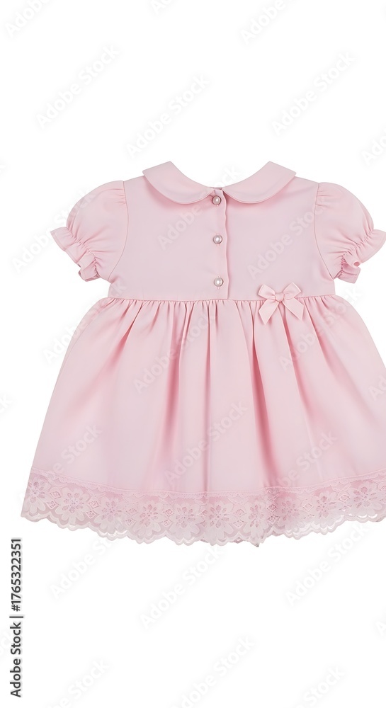 Obraz premium Elegant Pink Dress for Little Girls with Delicate Lace Trim.