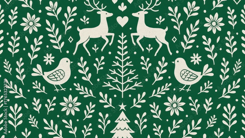 Fototapeta premium Festive nature-inspired holiday desktop wallpaper