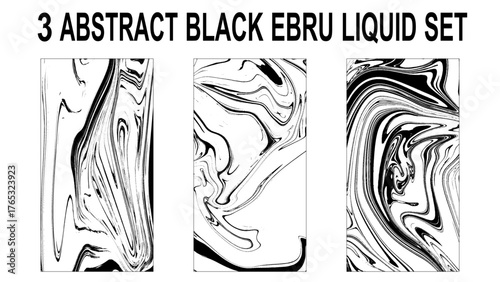 Ebru set, Turkish marbling art background. Collection. 