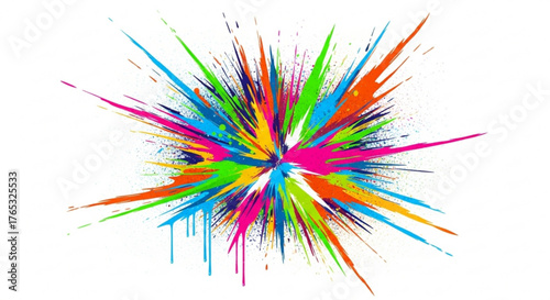 Colorful paint splash explosion vector art design element for graphic design and creative projects resource image