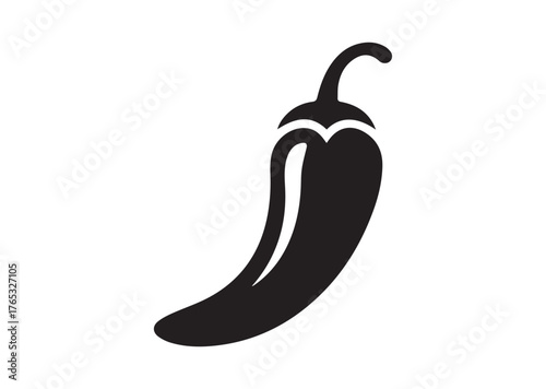Chili pepper icon, Chili pepper Black vector