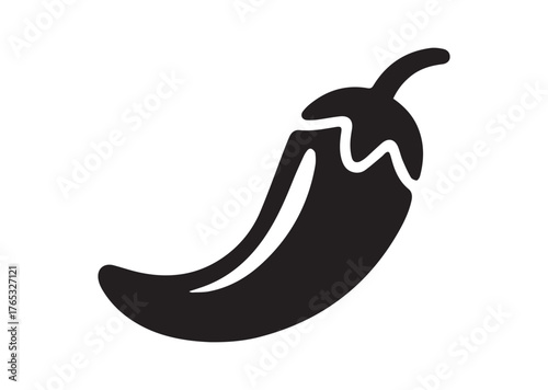 Chili pepper icon, Chili pepper Black vector
