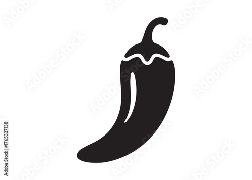Chili pepper icon, Chili pepper Black vector