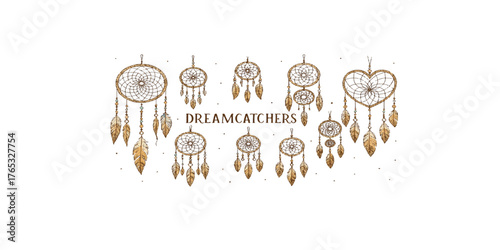 Print  Dreamcatcher decorative boho style set
