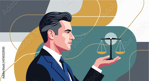 Ethical Strategist – Flat Vector Portrait Representing Integrity and Responsible Business Leadership 2 ]