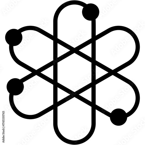 Vector icon Atomic, Learn, Atom, Physics, Education, Education
