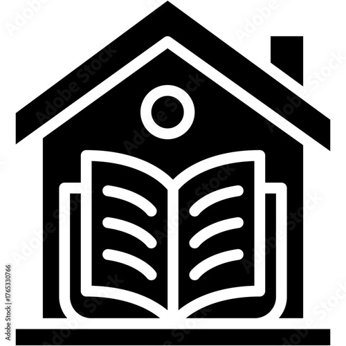Vector icon Homeschooling, Learn, Education, Homework, Learning, Book
