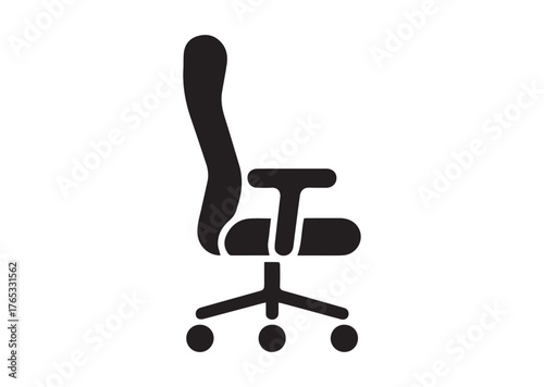 Office chair icon, Office chair Black vector