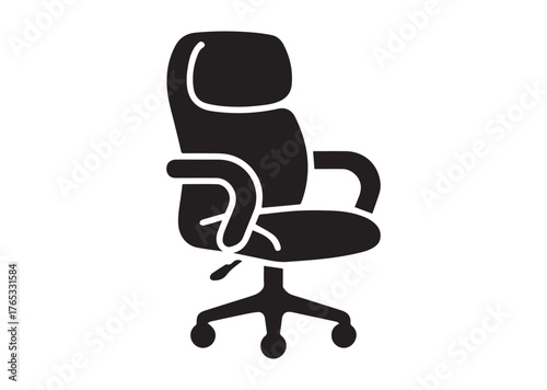Office chair icon, Office chair Black vector