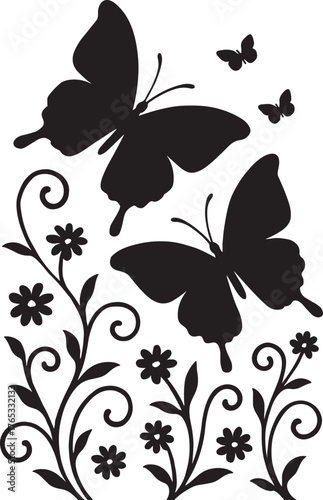 Elegant butterfly illustration with intricate wing details and vibrant color palette