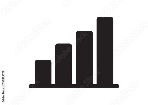 Growth bar chart icon, Growth bar chart Black vector