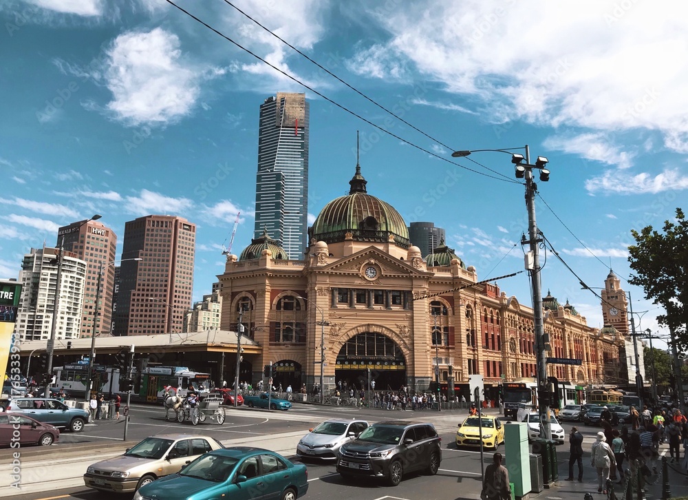 Naklejka premium Train Station Melbourne Australia Architecture 