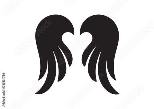 Angel Wing icon, Angel Wing Black vector