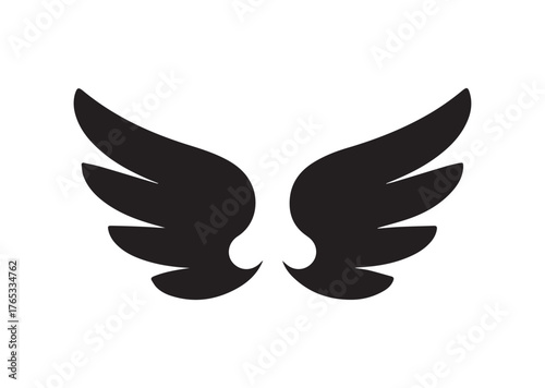 Angel Wing icon, Angel Wing Black vector