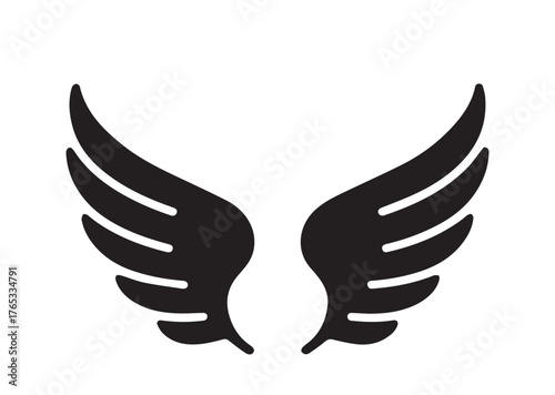 Angel Wing icon, Angel Wing Black vector