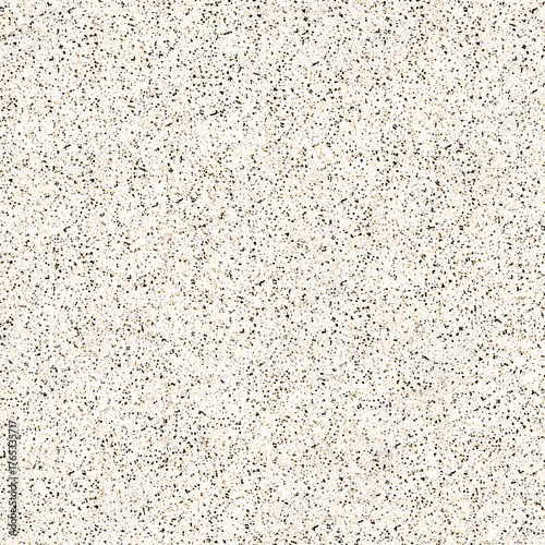 Seamless imitation of granite stone texture. Black and brown speckles on a cream background.