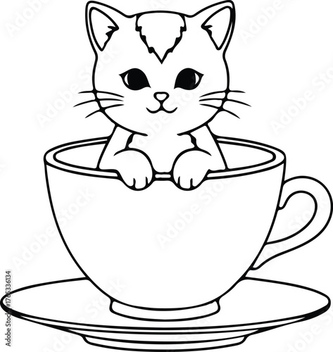 Kitten in a teacup