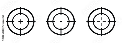 Minimal Target & Crosshair Vector Icon Set — Modern Bullseye Symbol (AI, EPS, SVG)