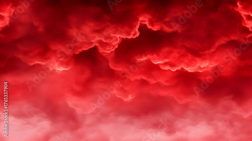 Fototapeta Naklejka Na Ścianę i Meble -  Abstract dark red background. Dramatic red sky. Red sunset with clouds. Fantastic sunset background with copy space for design