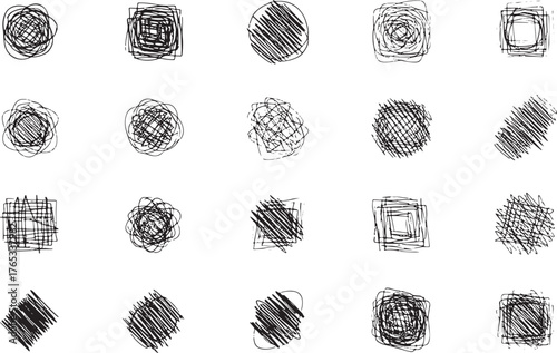 Collection of Hand-Drawn Scribble Shapes