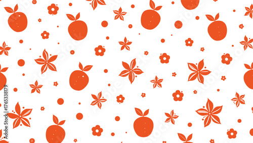 Orange Fruit Botanical Pattern – Modern Seamless Citrus Background