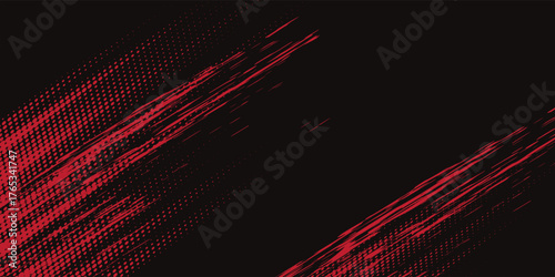 Black and red abstract grunge background with halftone style modern arts sport background abstract
