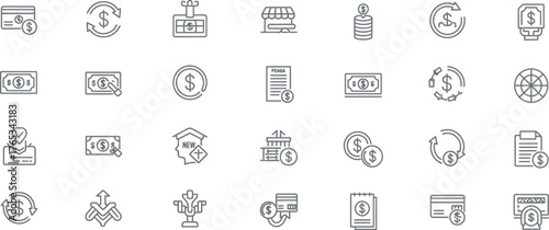 Collection of hand drawn outline icons representing various concepts and objects