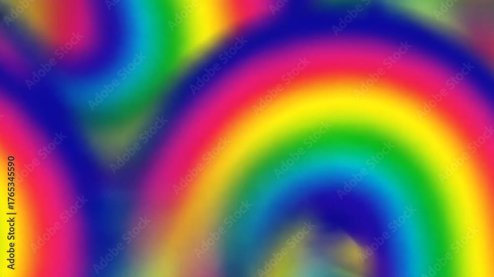 Colorful animated background with rainbow motif with blur effect on abstract background.