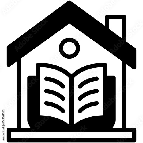 Vector icon Homeschooling, Learn, Education, Homework, Learning, Book