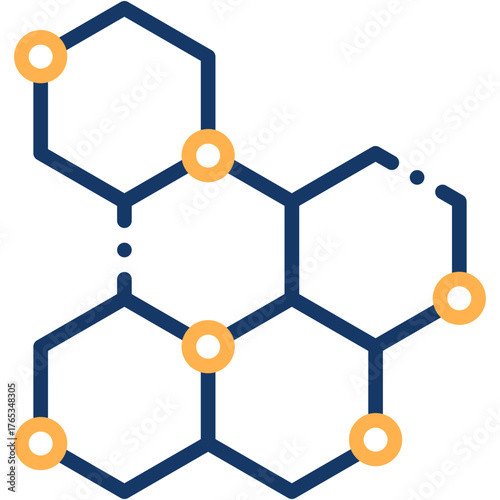 Vector icon Chemical, Structure, Molecule, Tissues, Biology, Biochemistry
