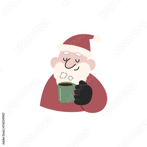 コーヒー飲んでリラックスするサンタクロース【クリスマス】