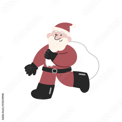 プレゼントの袋をもったサンタクロース【クリスマス】