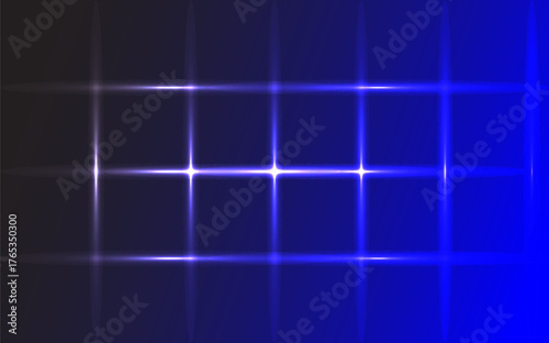 Abstract futuristic blue and black light beam pattern background with glowing vertical lines, modern tech energy design wallpaper.