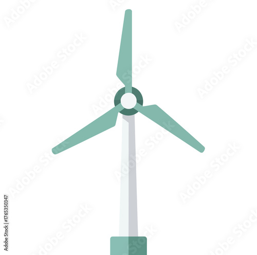 Clean energy from a modern wind turbine generating power on a bright day.