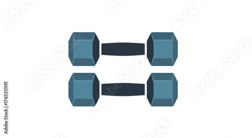 Pair of blue dumbbells ready for a strength training workout