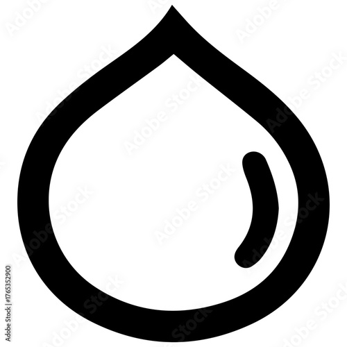 A black and white image of a drop of water. The drop is small and has a shiny, reflective surface. Concept of calm and tranquility, as the drop of water appears to be suspended in mid-air
