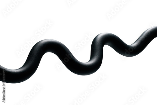 Dark, wavy, black cable