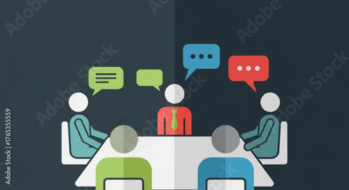 Business meeting discussion teamwork collaboration brainstorming strategy planning and communication concept 100