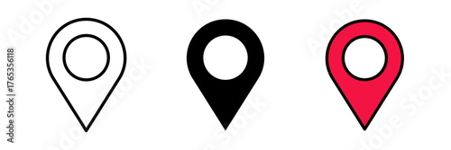 Location pin icon set in flat vector illustration, designed in outline, filled, and color style. Ideal for maps, navigation, GPS, travel, and destination design concepts. Free Download Location pin icon set in flat vector illustration, designed in outline, filled, and color style. Ideal for maps, navigation, GPS, travel, and destination design concepts. - GFXLoad