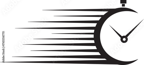 Fast moving clock icon representing speed and time