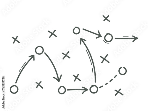 Soccer tactics layout, sports strategy, scheme play