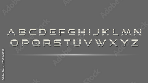 Silver Metallic 3d uppercase letters