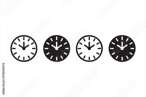 Time and Clock Icons Set for Schedule and Productivity Design Concepts