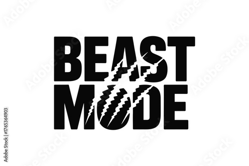 A bold graphic displays the words "BEAST MODE" with claw marks superimposed.