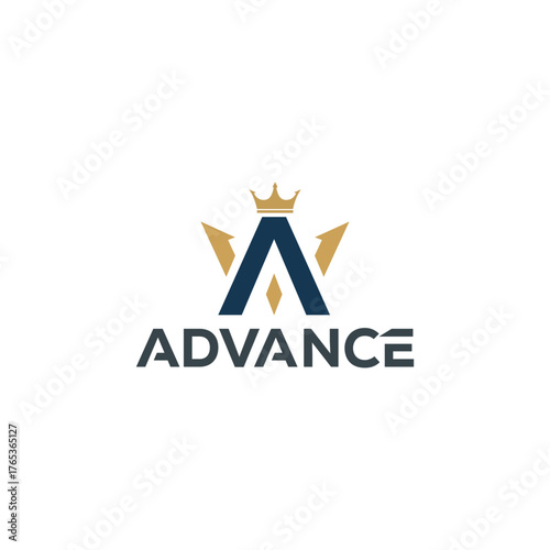 Letter A ADVANCE vector wordmark logo typography.