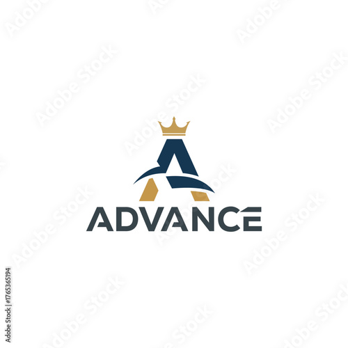 Letter A ADVANCE vector wordmark logo typography.